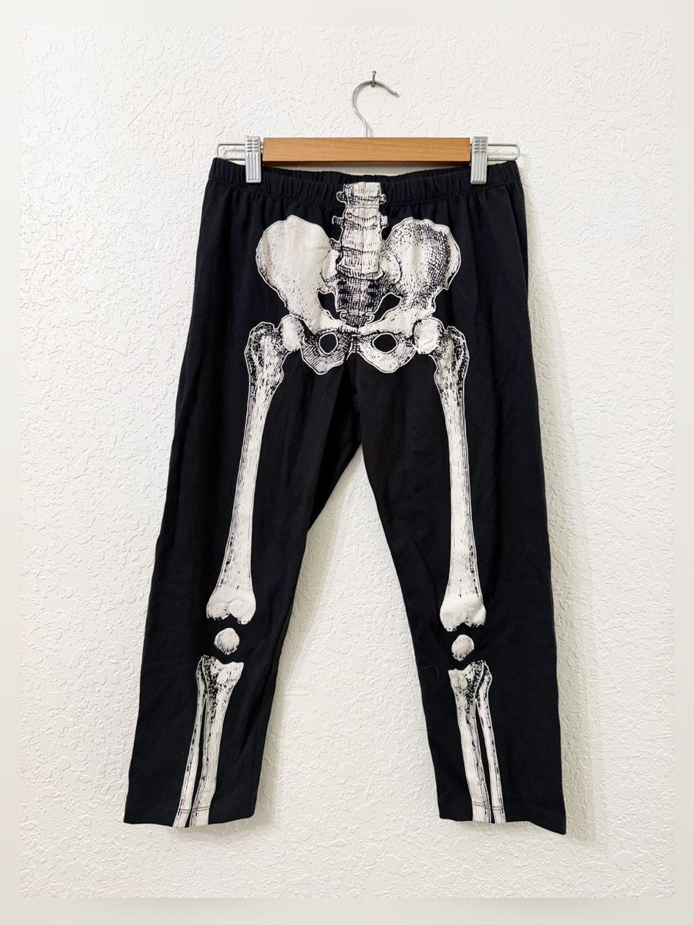Kreepsville 666 - Skele-Bone White Capri Crop Leggings - L